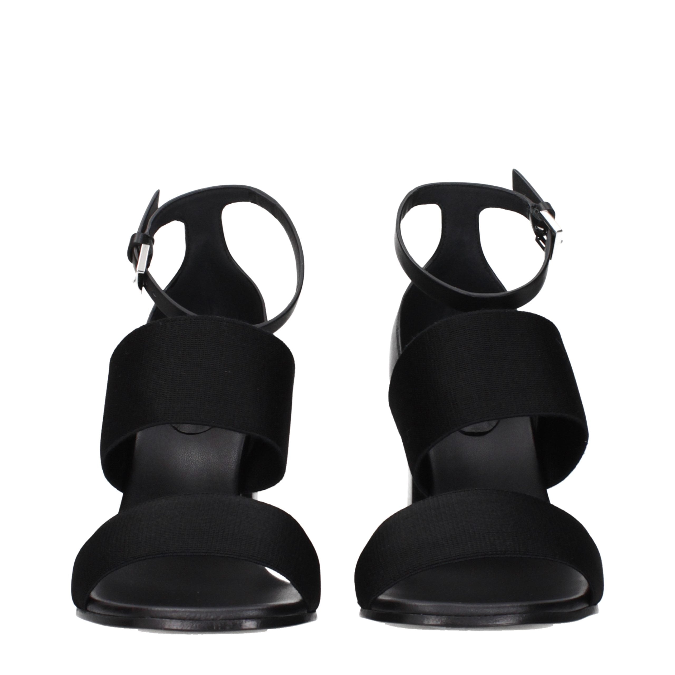 Max Mara Black Fabric Platform Sandals
