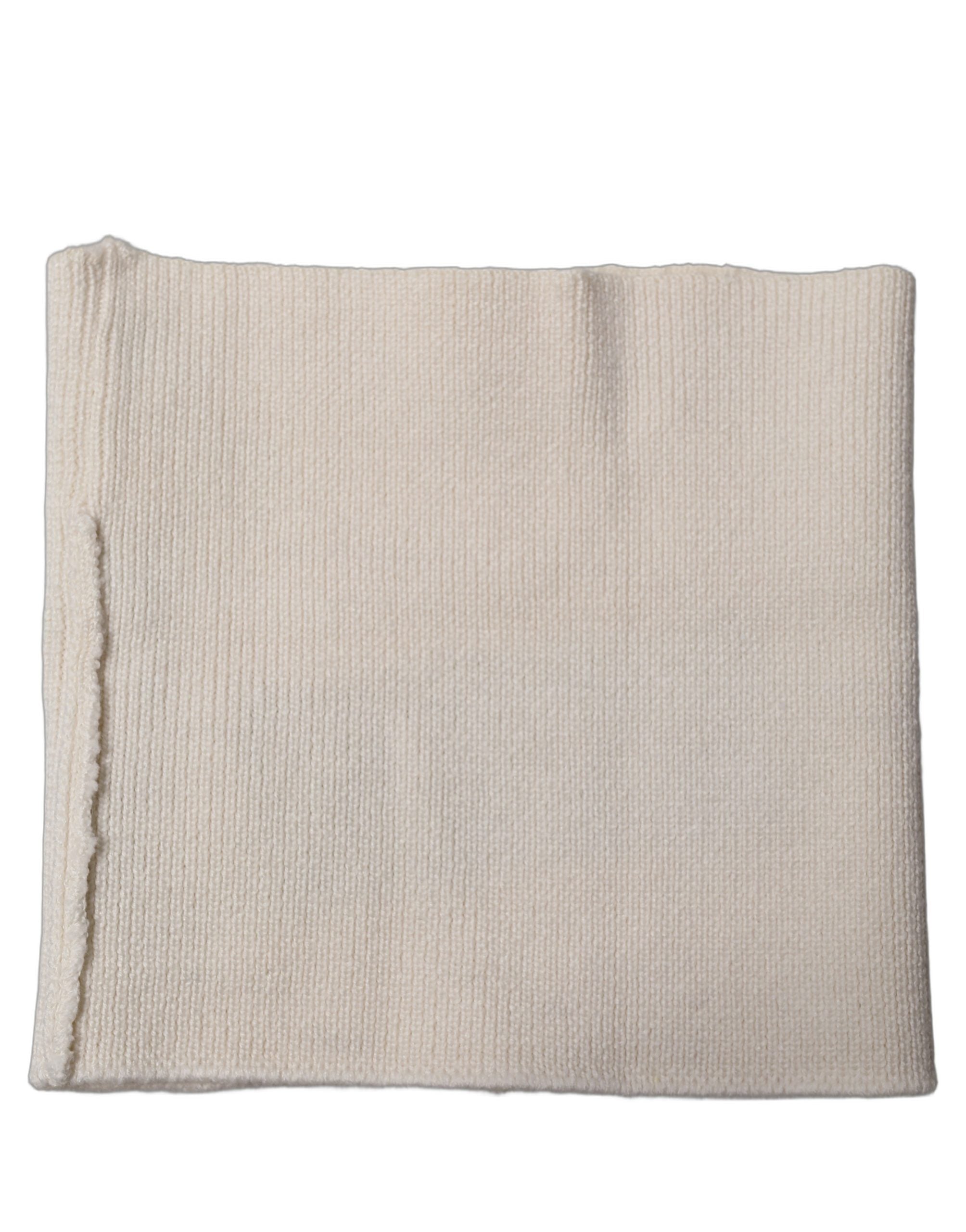 Dolce & Gabbana Men White Polyester Knitted Neck Warmer Scarf