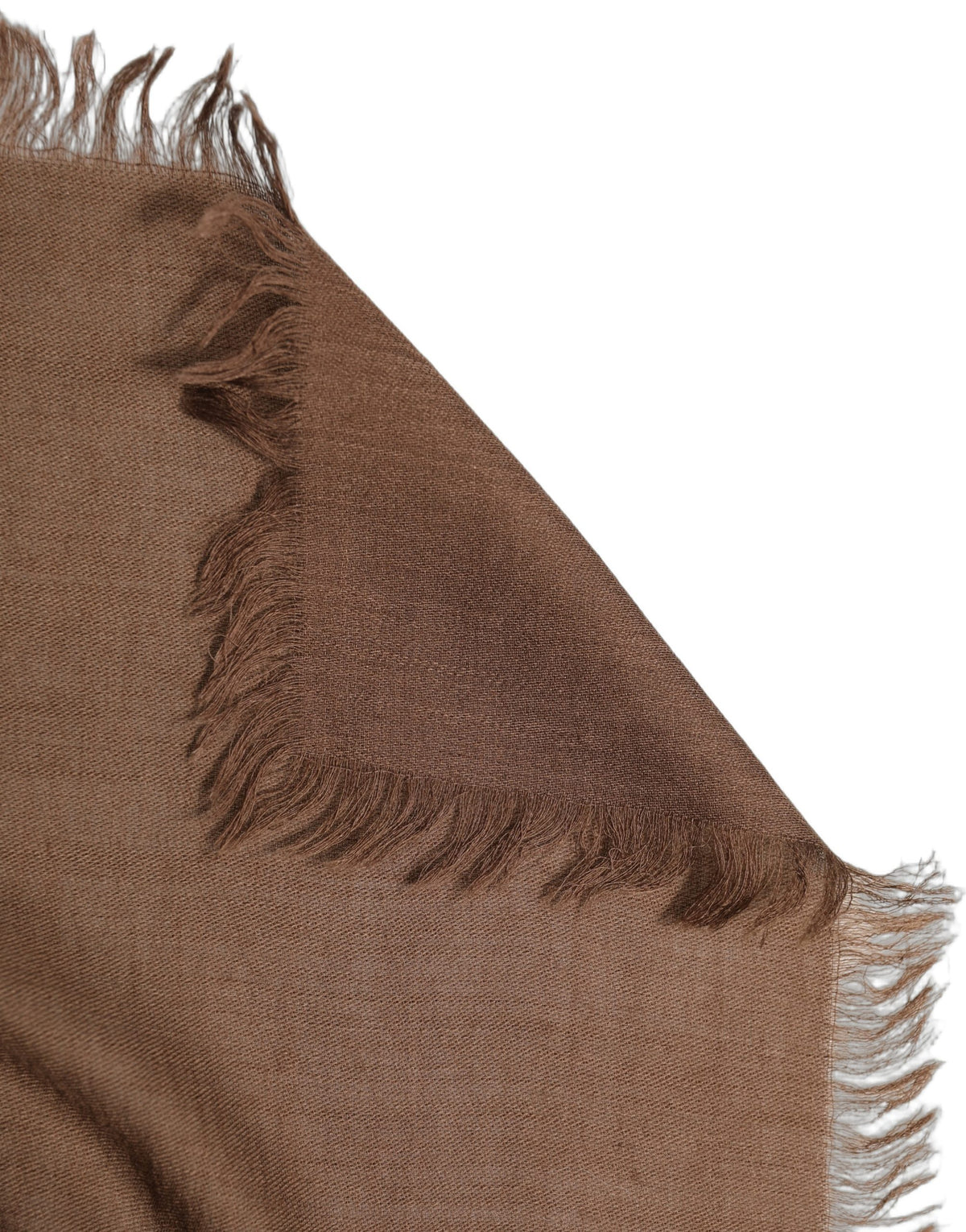 Dolce & Gabbana Brown Silk Wool Fringed Men Lace Stole Scarf