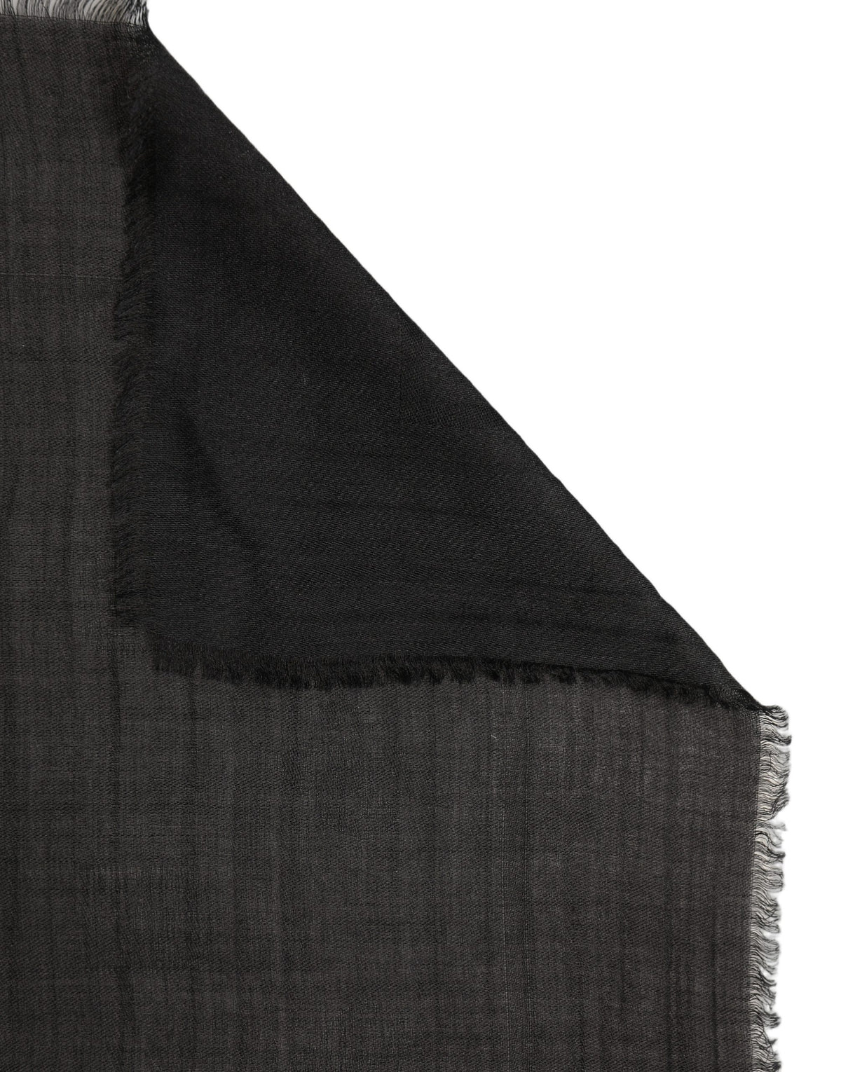 Dolce & Gabbana Black Silk Wool Fringed Men Lace Stole Scarf