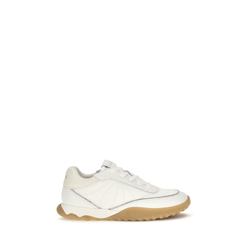 PINKO White Fabric Low Top Sneakers