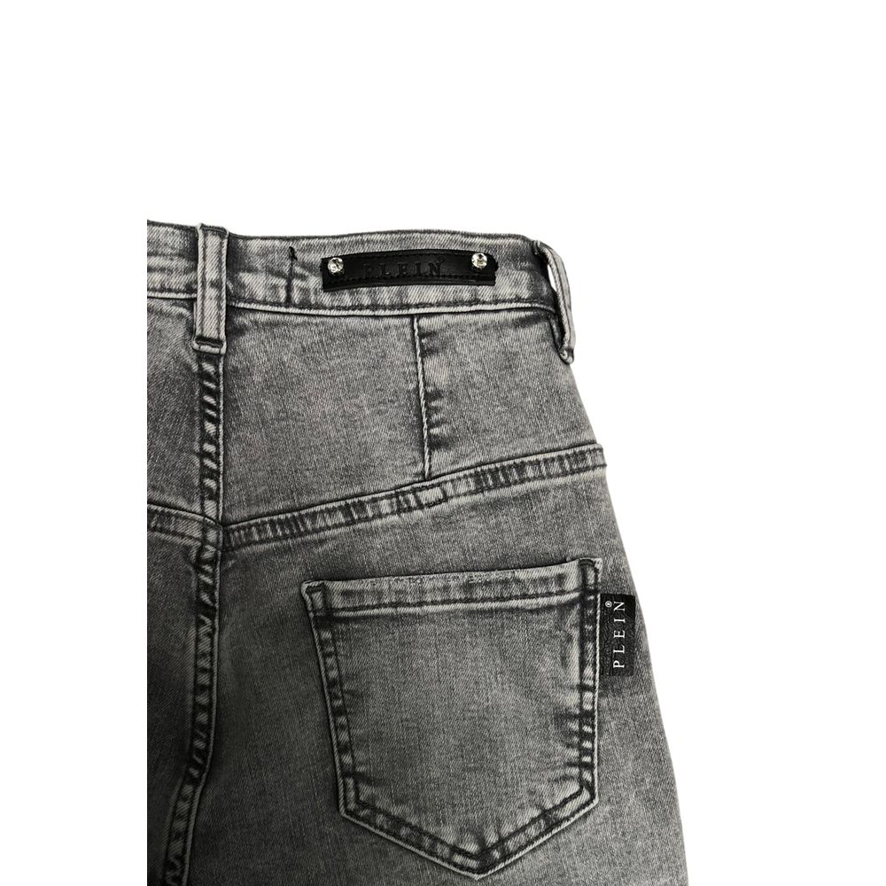 Philipp Plein Grey Cotton Women Pants