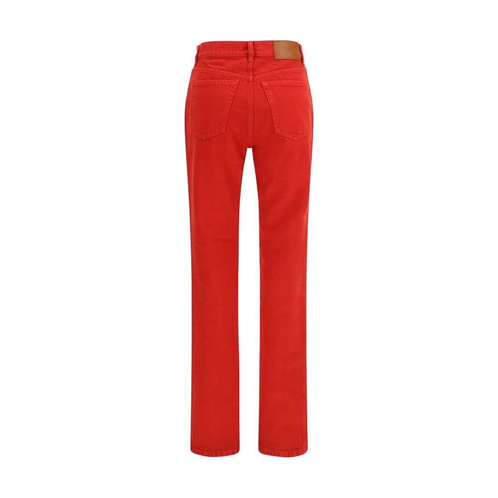 Chloé Red Cotton Casual Pants