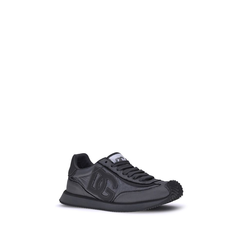 Dolce & Gabbana Black Fabric Athletic Sneakers
