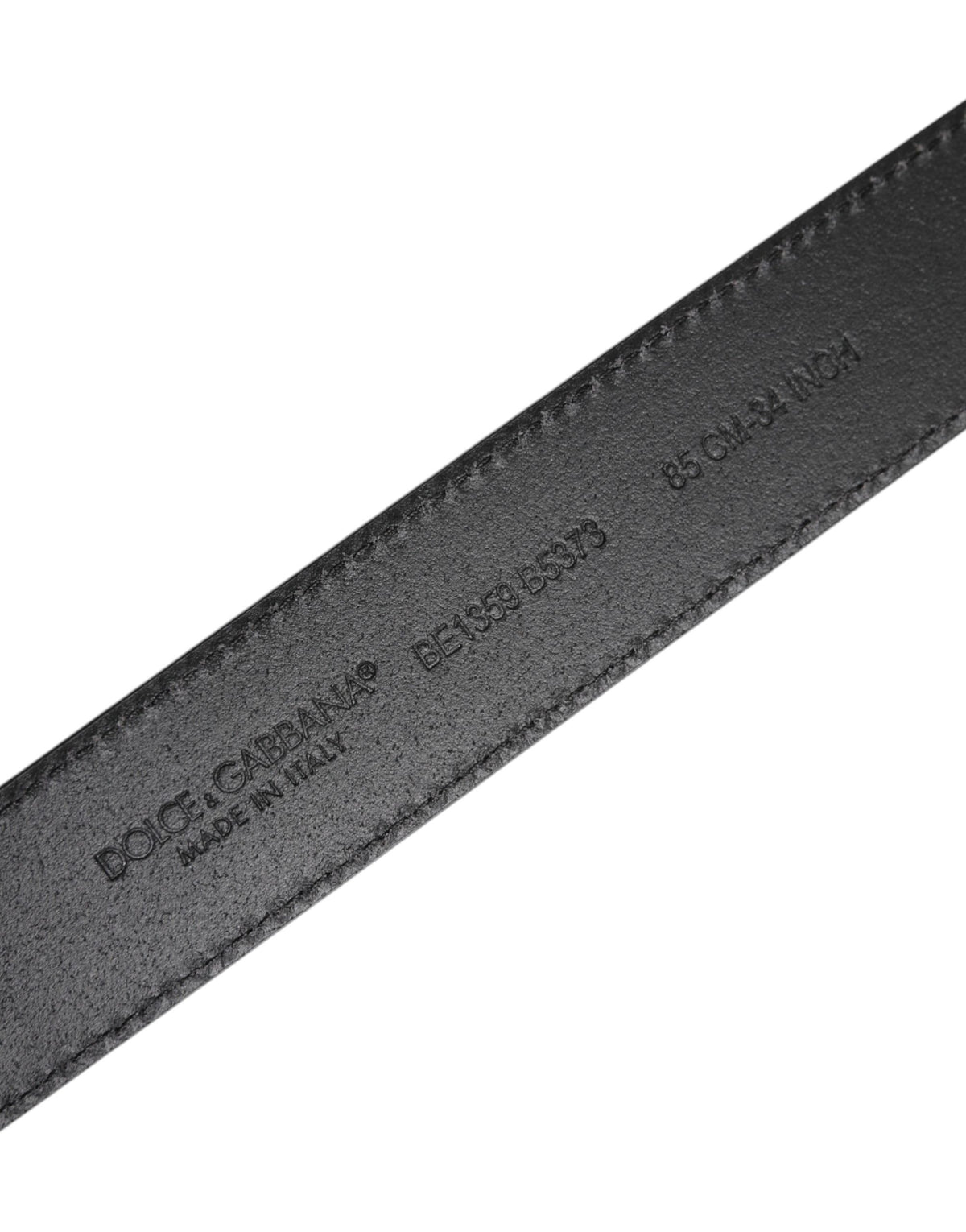 Dolce & Gabbana Black Grained Leather Gold Metal Buckle Belt