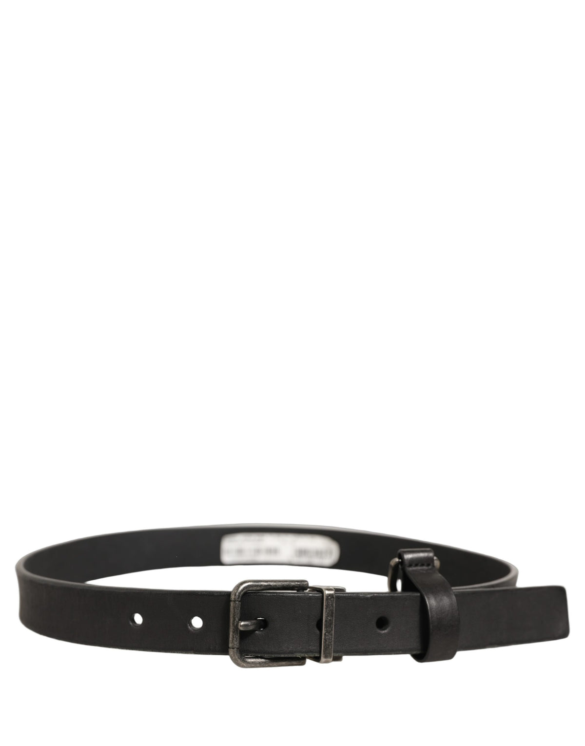 Dolce & Gabbana Black Leather Antique Finish Buckle Belt