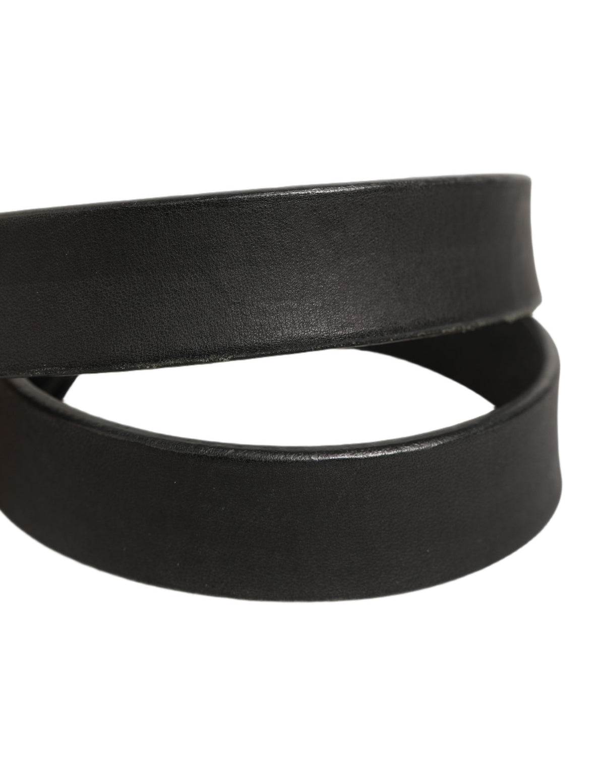 Dolce & Gabbana Black Leather Antique Finish Buckle Belt