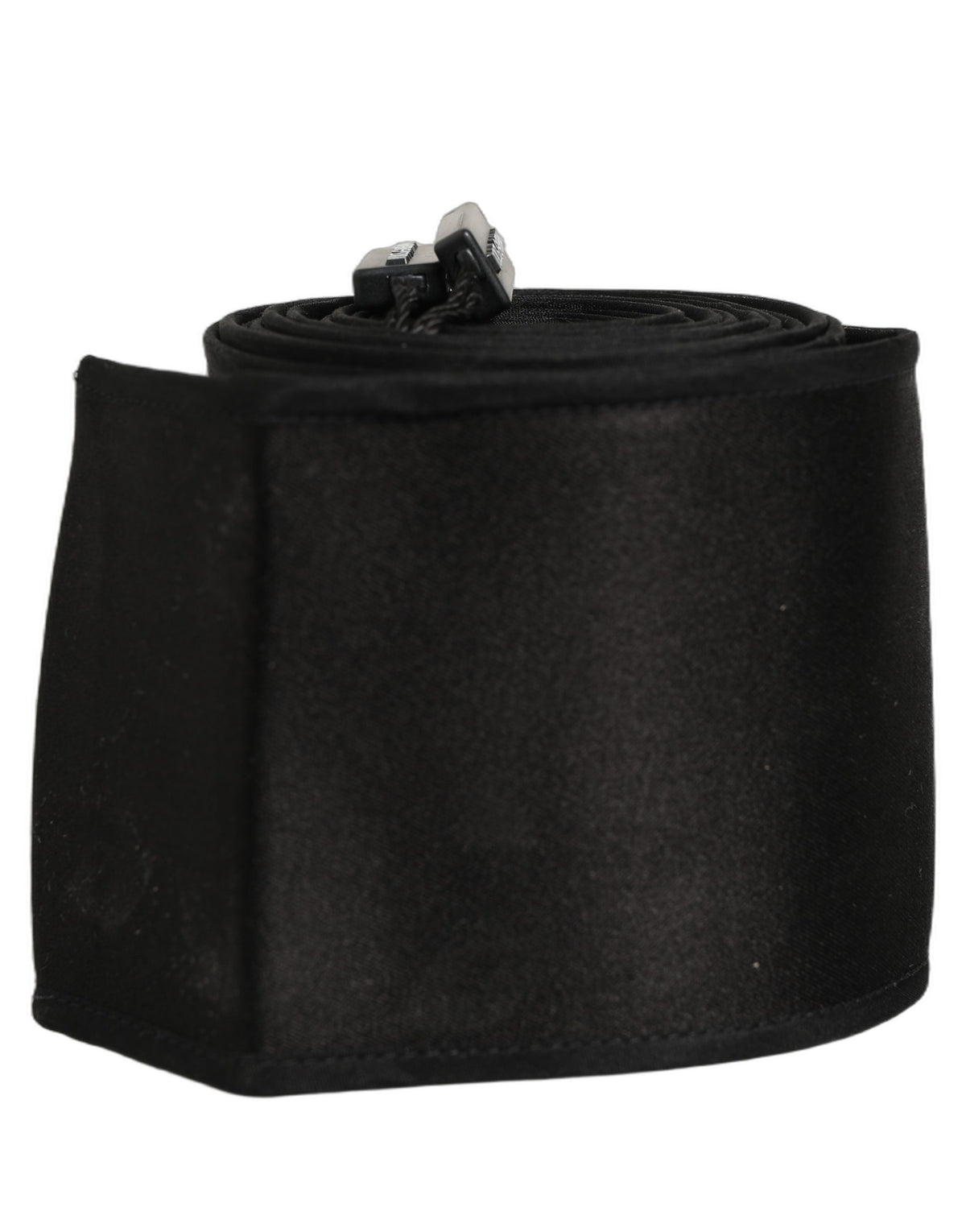Dolce & Gabbana Black Satin Silk Wide Band Waist Cintura Belt