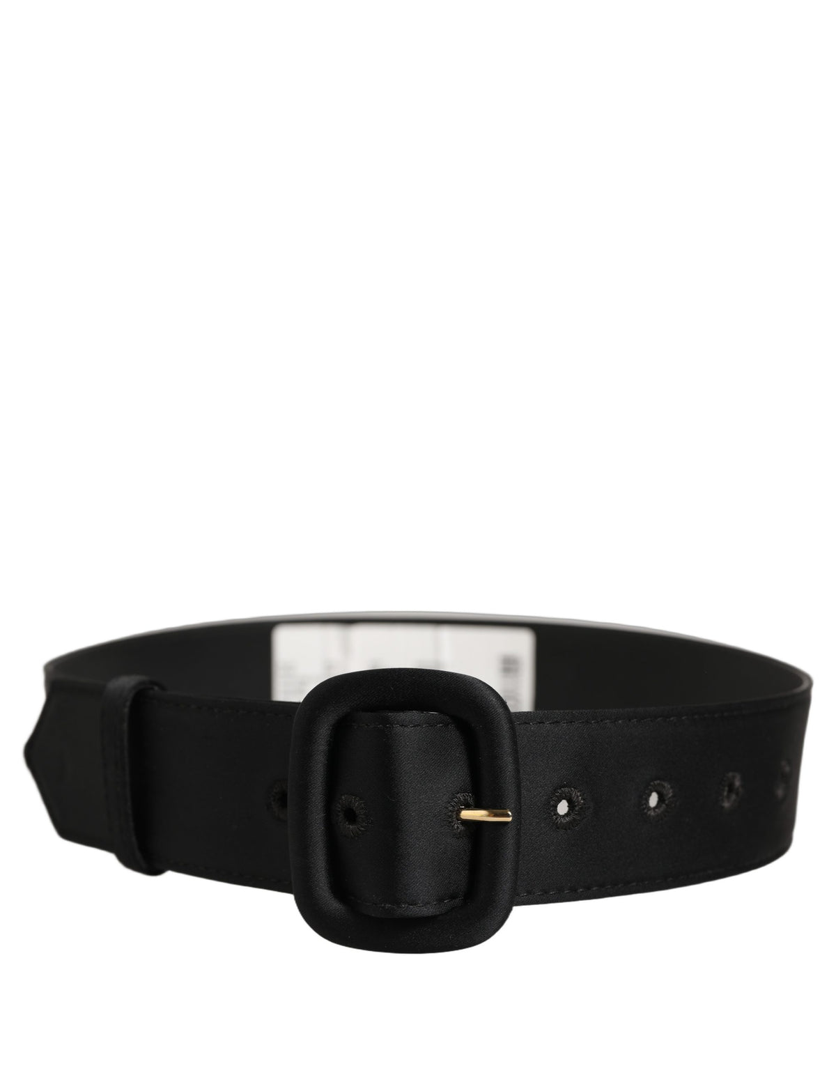 Dolce & Gabbana Black Wide Fabric Oval Buckle Cintura Belt