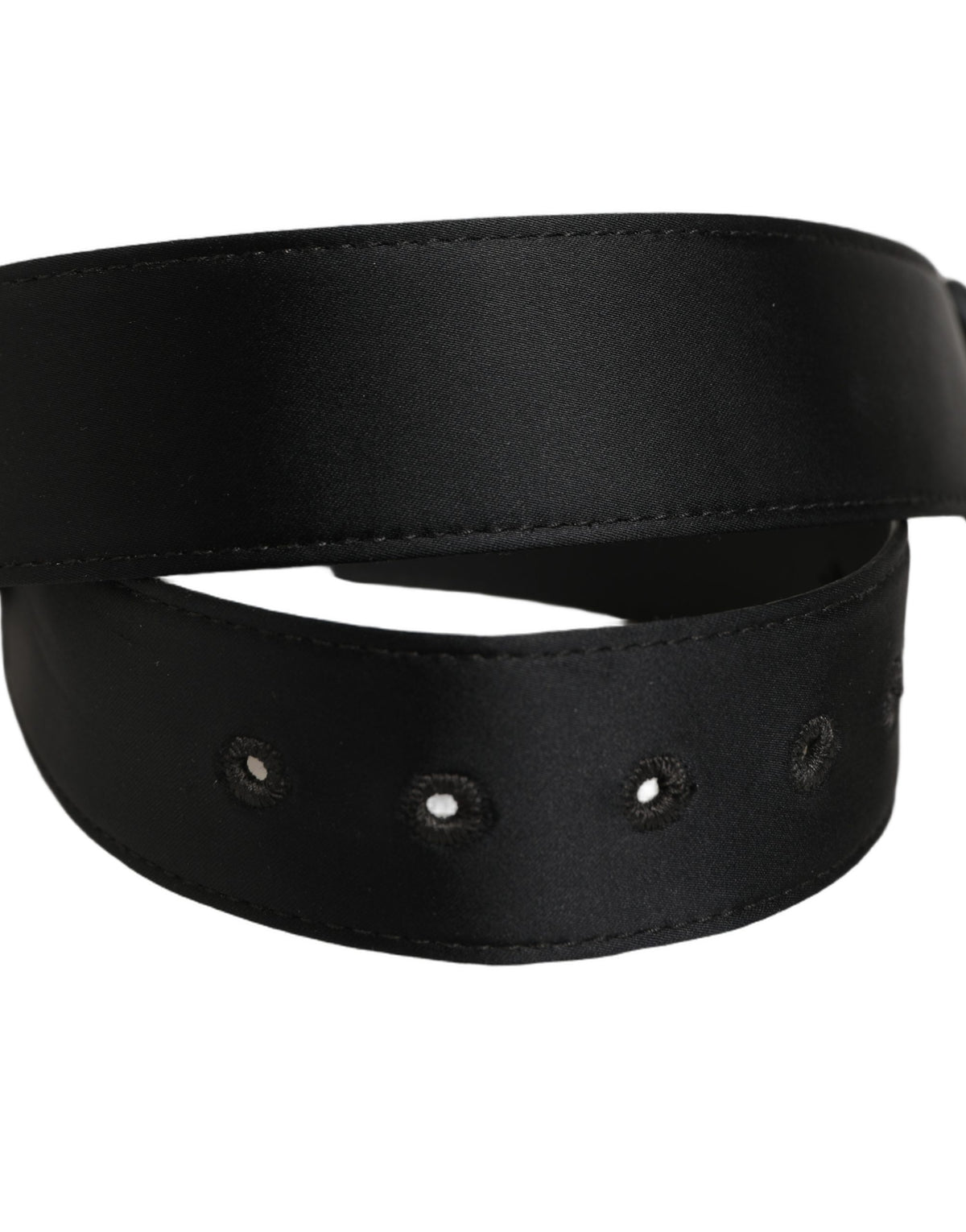 Dolce & Gabbana Black Wide Fabric Oval Buckle Cintura Belt