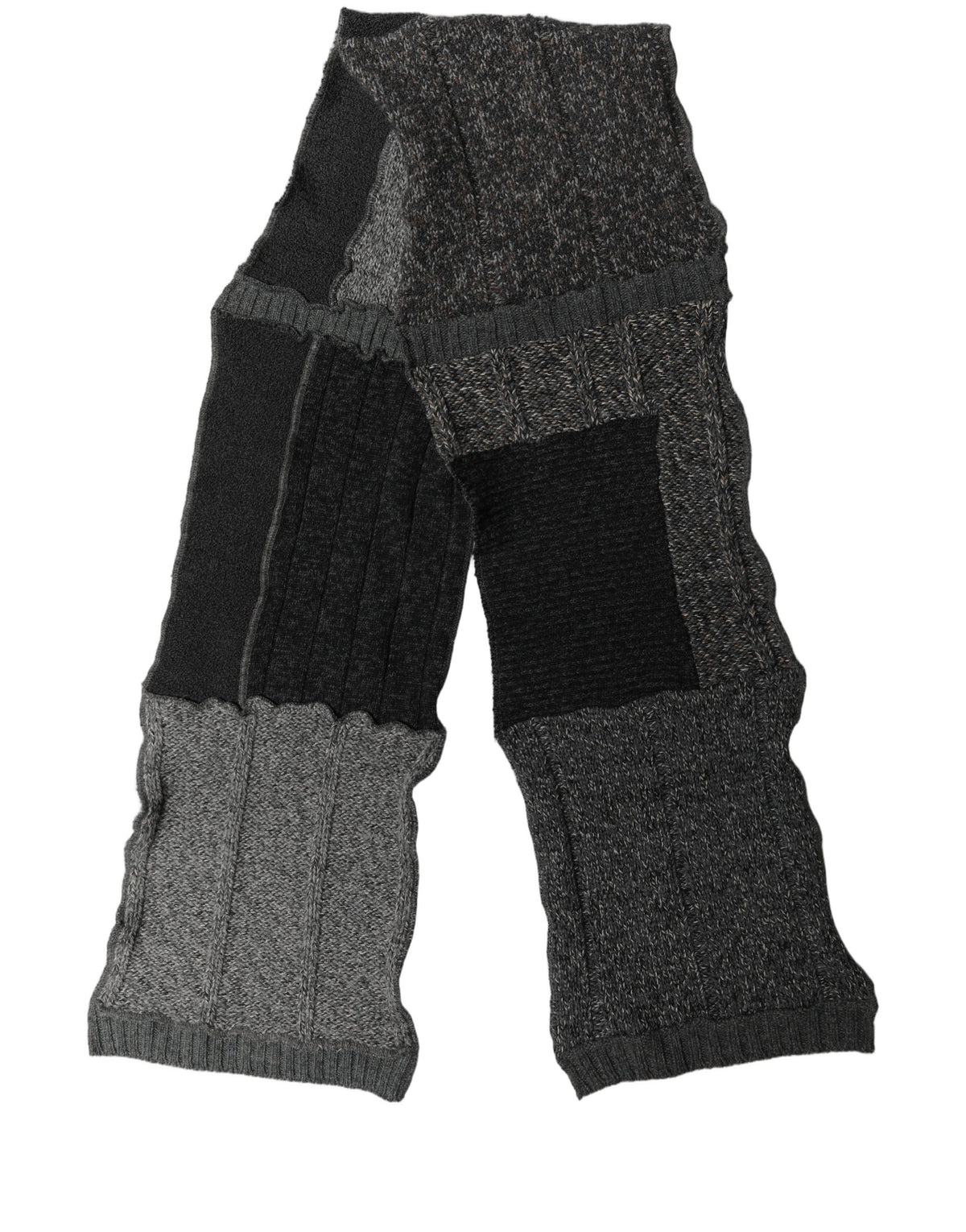 Dolce & Gabbana Multicolor Patchwork Wool Knit Shawl Scarf