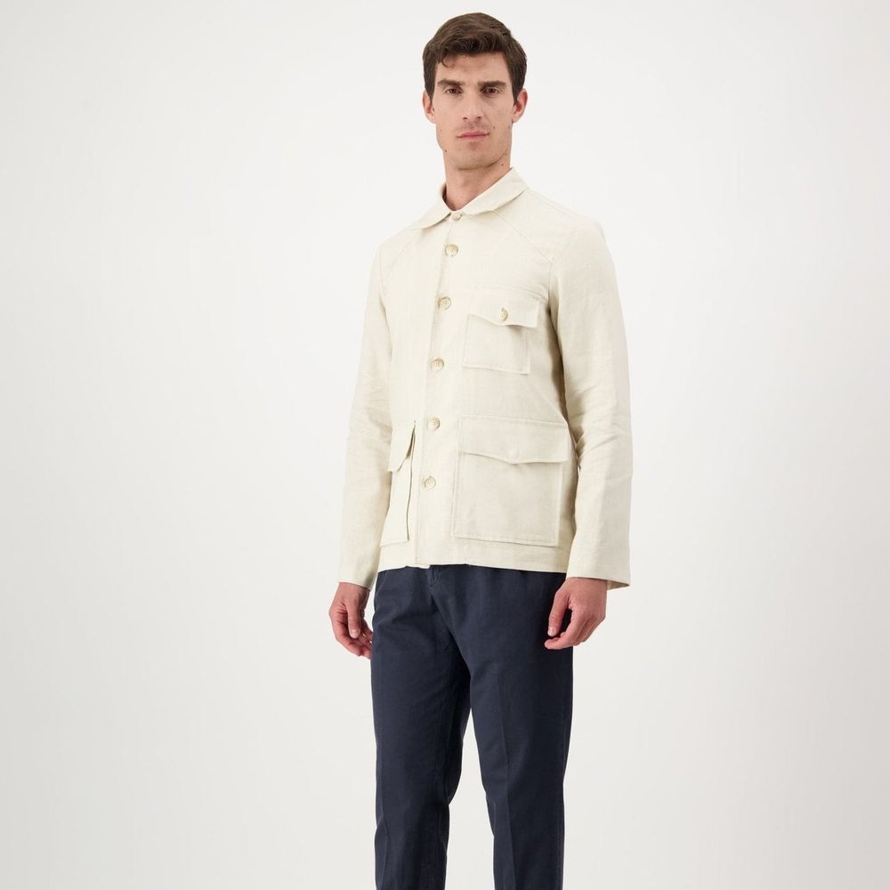 Autore Beige Linen Full-Length Jacket