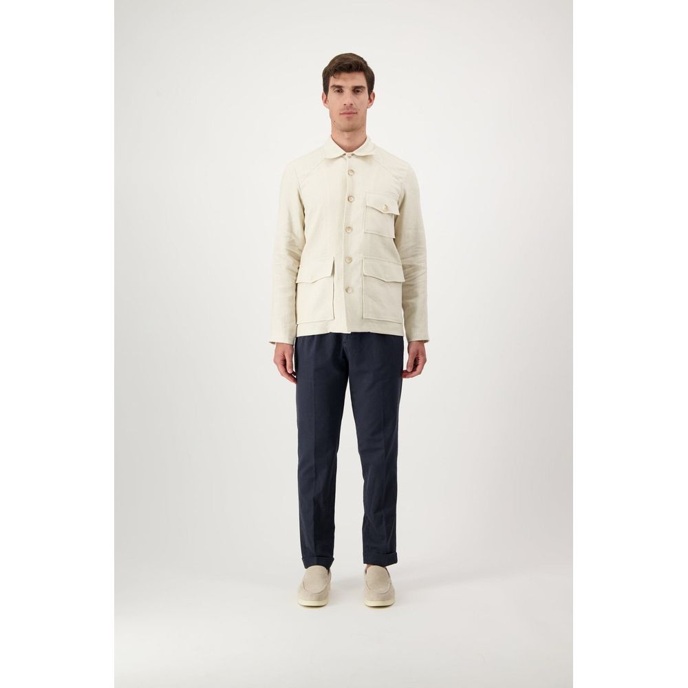 Autore Beige Linen Full-Length Jacket