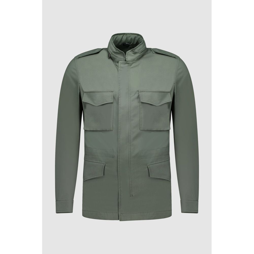 Autore Green Cotton Full-Length Jacket