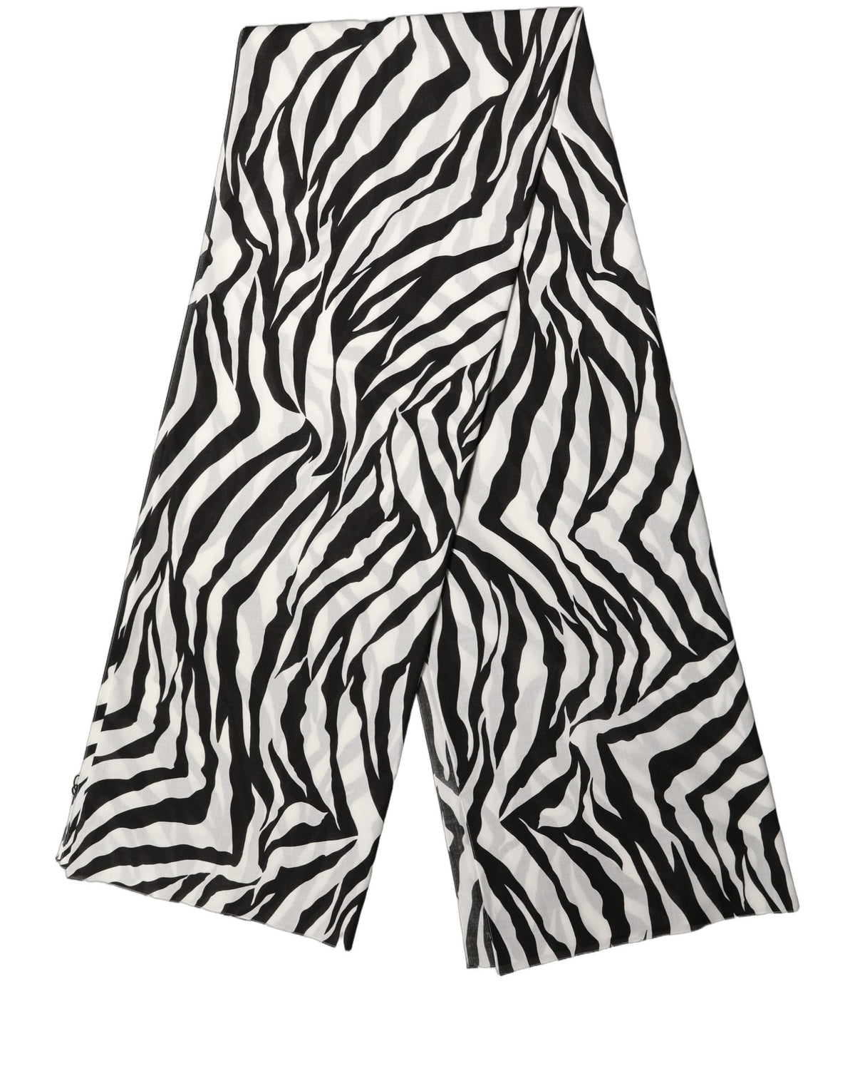 Dolce & Gabbana Black White Zebra Cotton Lace Stole Scarf