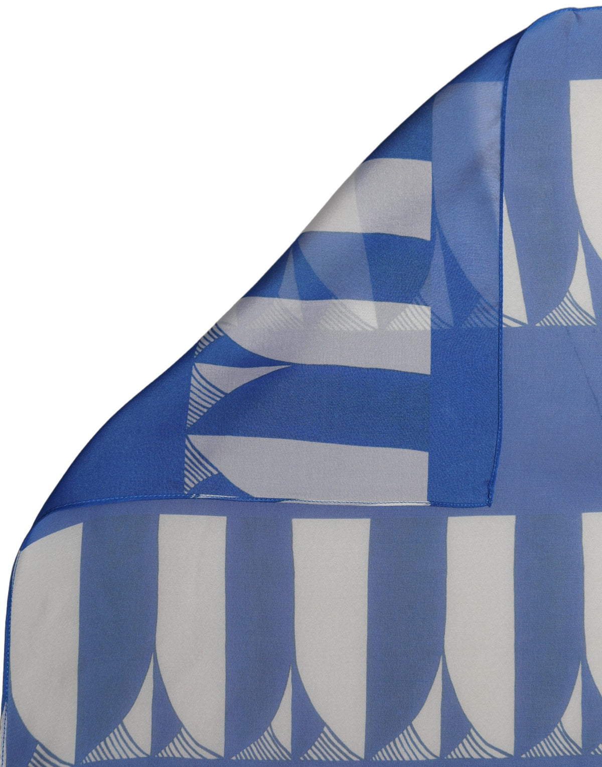 Dolce & Gabbana Blue White Patterned Square Foulard Scarf