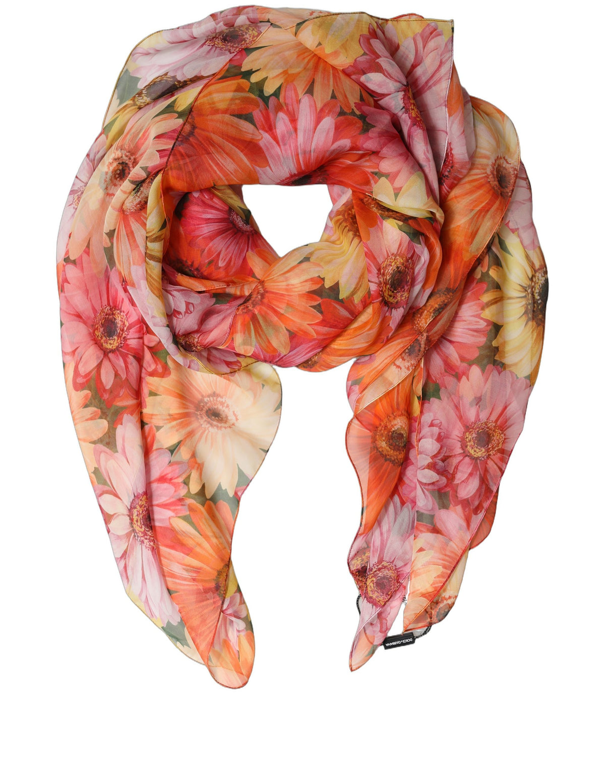 Dolce & Gabbana Multicolor Floral Silk Shawl Stole Scarf