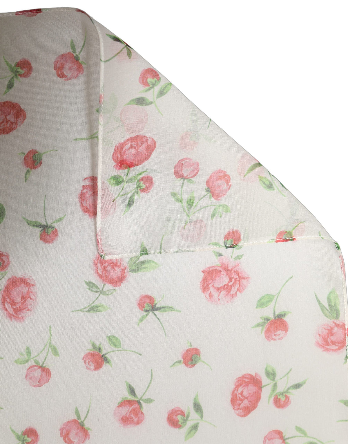 Dolce & Gabbana White Silk Floral Chiffon Long Stole Scarf