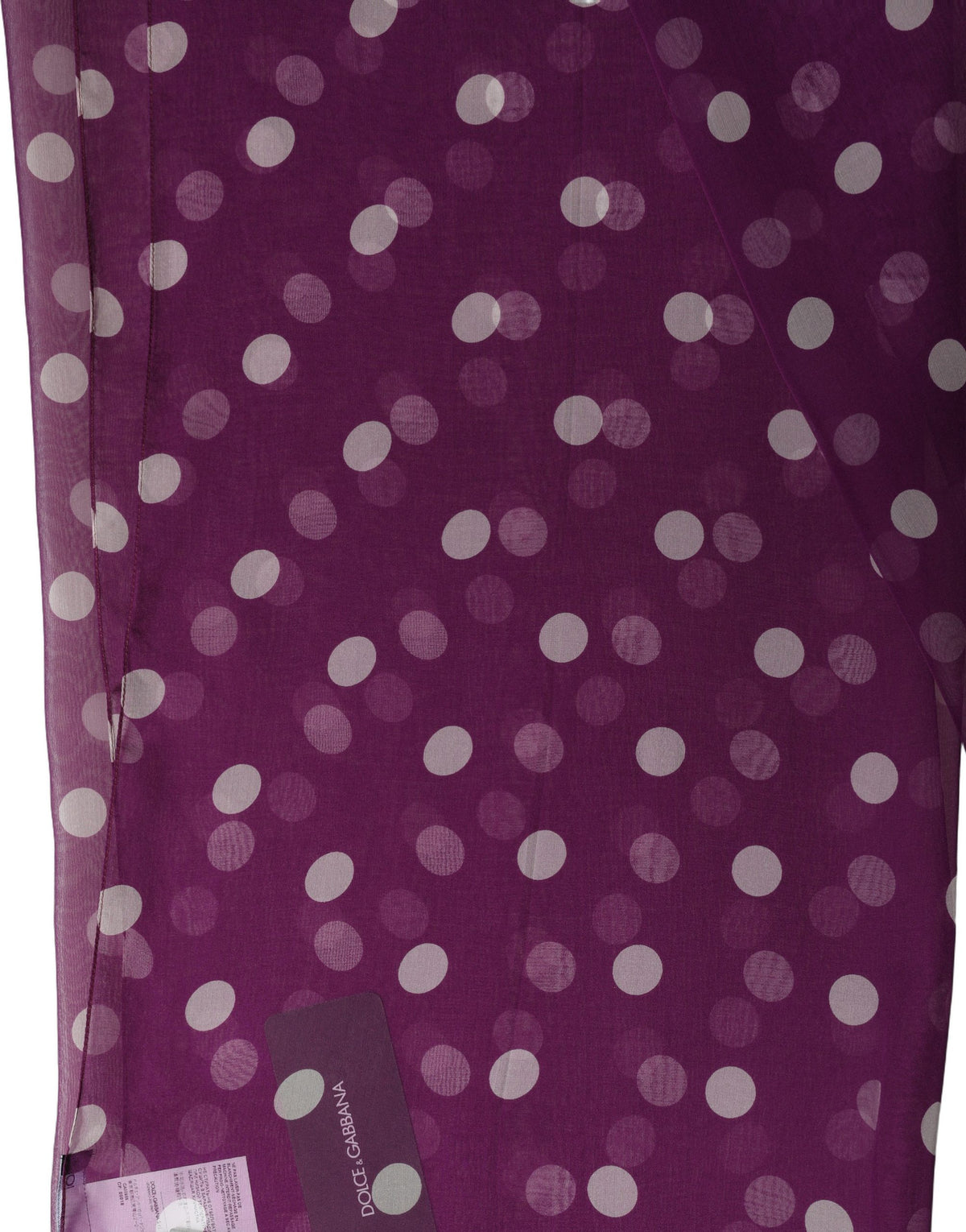 Dolce & Gabbana Purple White Polka Dot Shawl Stole Scarf