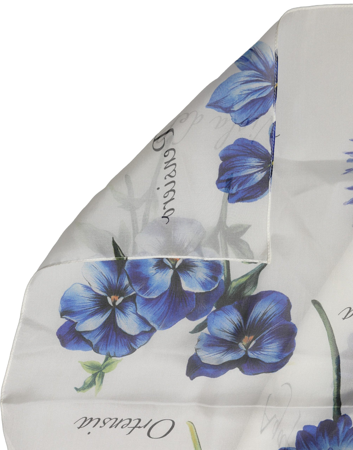 Dolce & Gabbana White Silk Floral Chiffon Long Stole Scarf