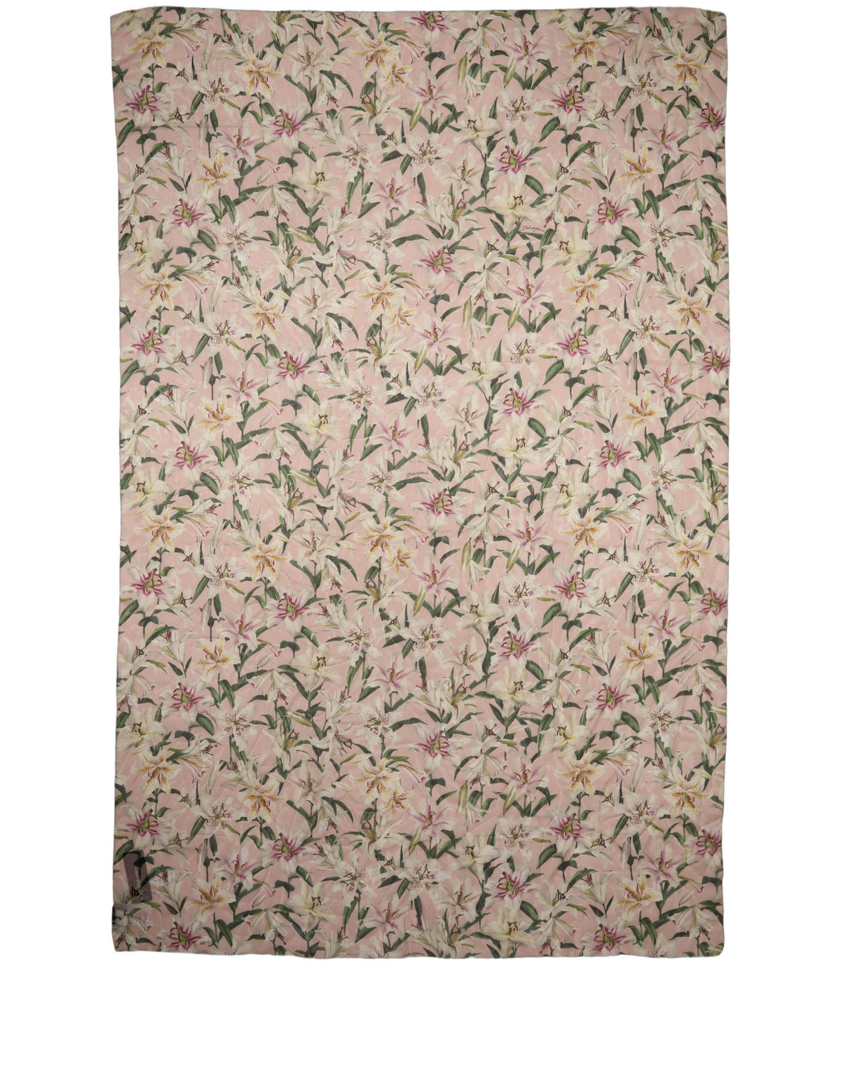 Dolce & Gabbana Pink Silk Floral Chiffon Long Stole Scarf