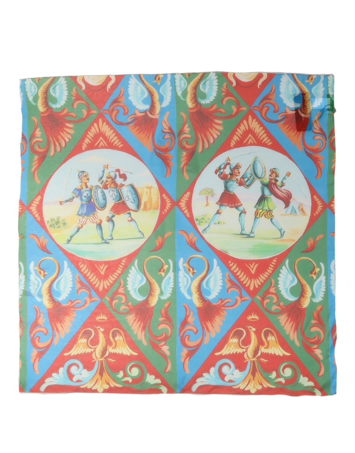 Dolce & Gabbana Multicolor Silk Printed Square Foulard Scarf
