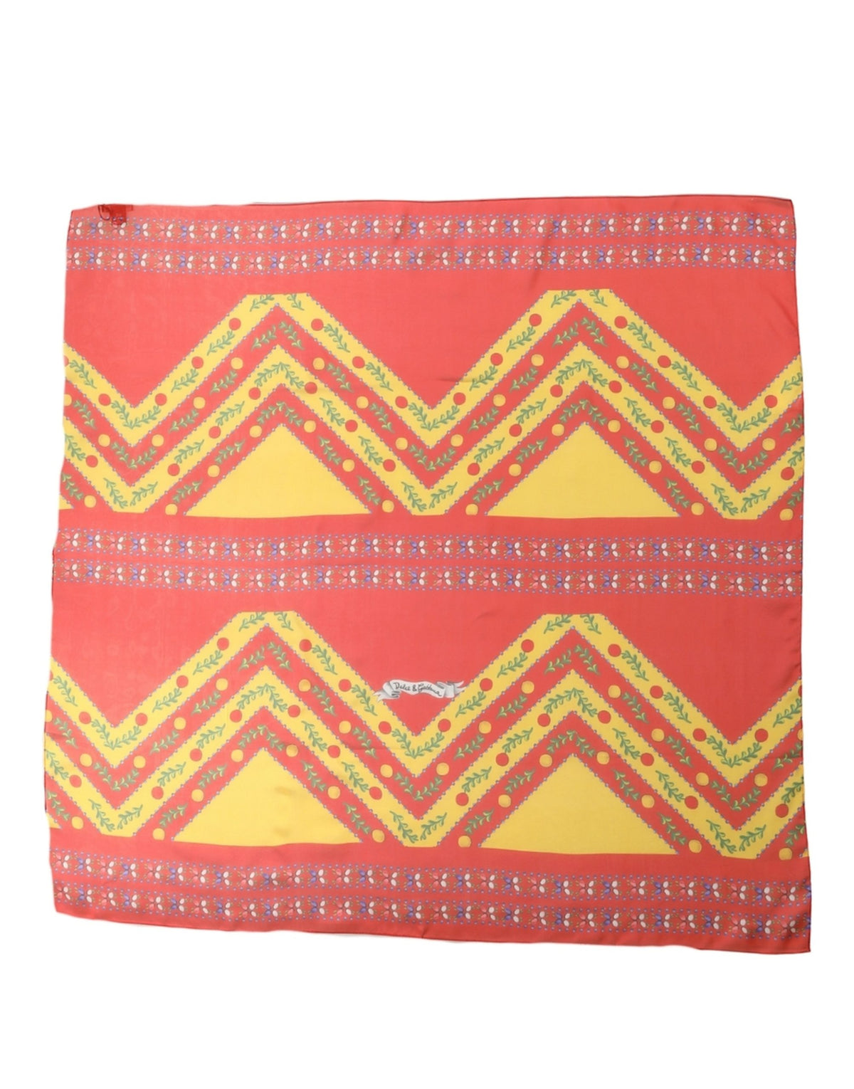 Dolce & Gabbana Multicolor Silk Geometric Square Foulard Scarf