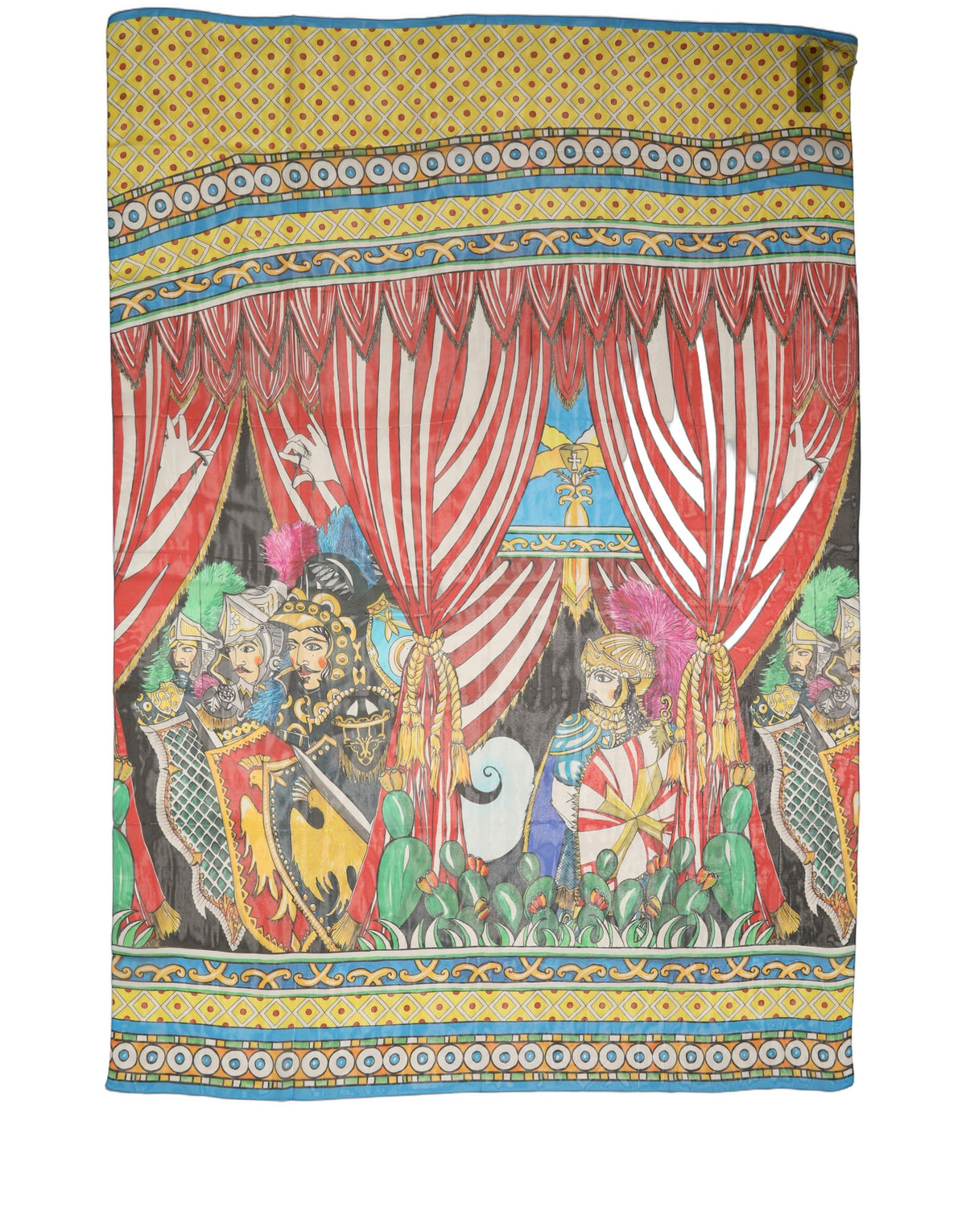 Dolce & Gabbana Multicolor Silk Printed Shawl Stole Scarf