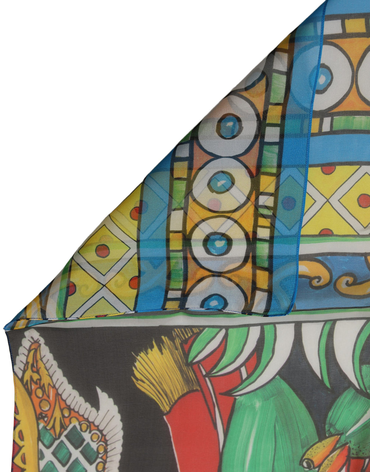 Dolce & Gabbana Multicolor Silk Printed Shawl Stole Scarf