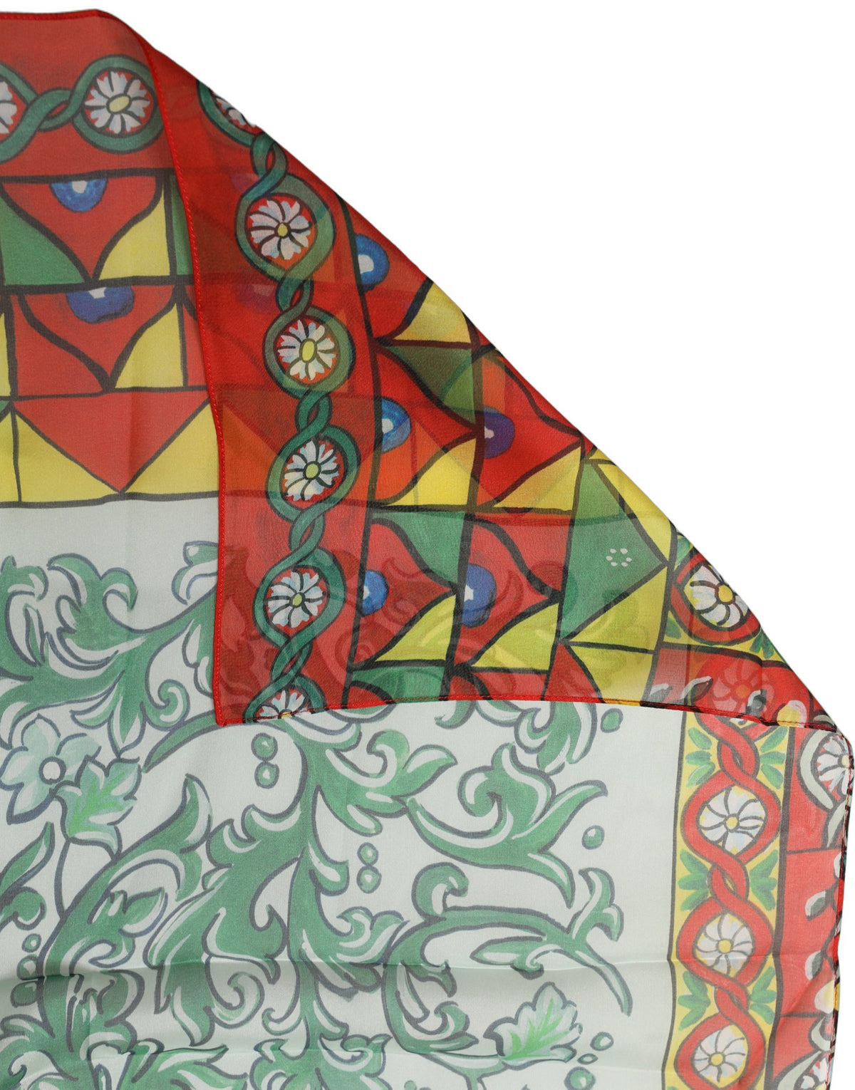 Dolce & Gabbana Multicolor Silk Printed Foulard Scarf
