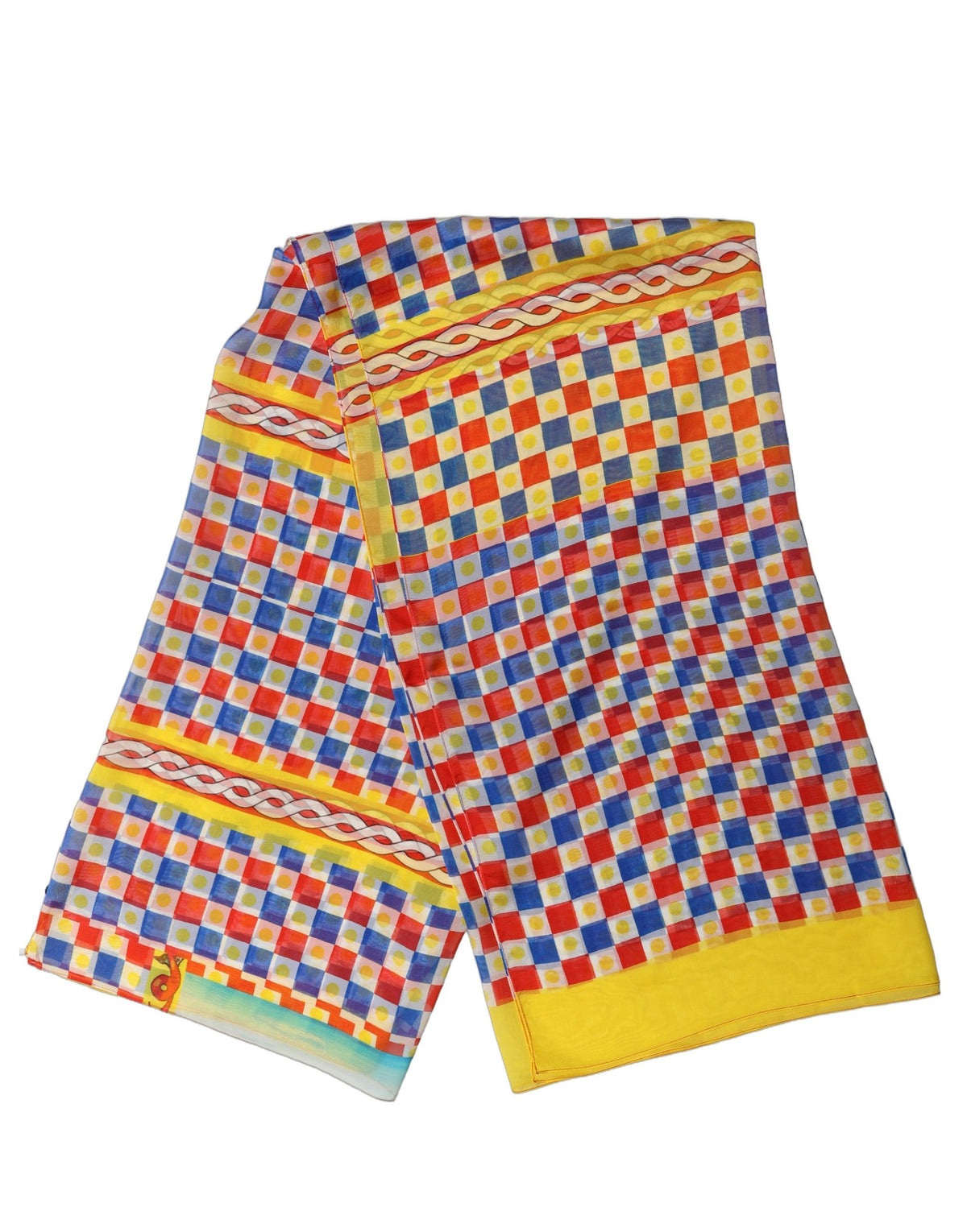Dolce & Gabbana Multicolor Silk Carretto Foulard Scarf