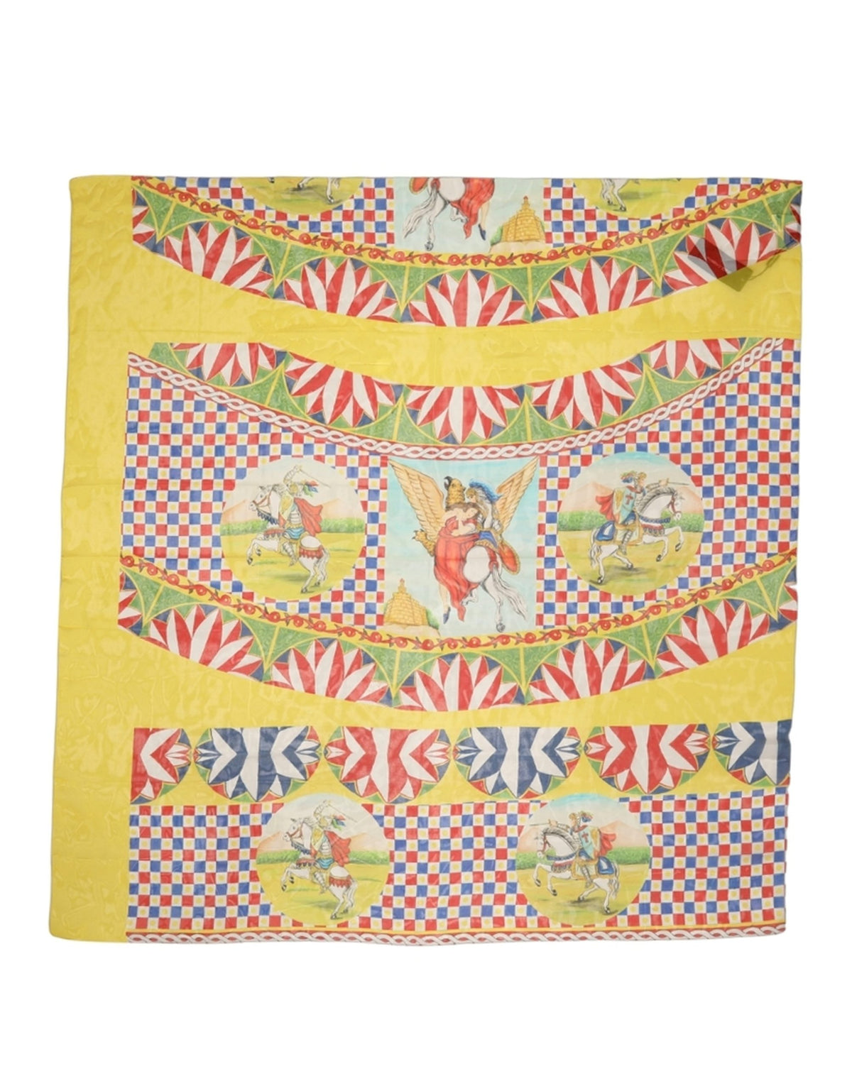Dolce & Gabbana Multicolor Silk Carretto Foulard Scarf