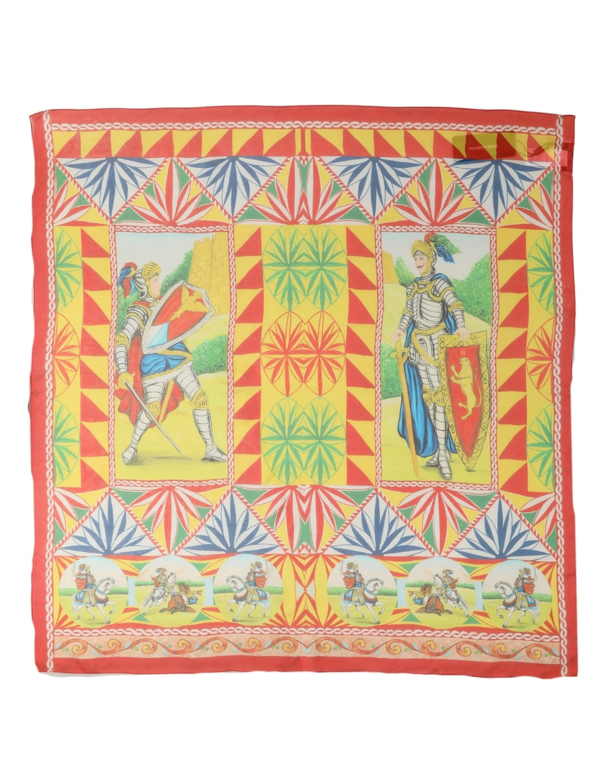 Dolce & Gabbana Multicolor Silk Carretto Print Foulard Scarf