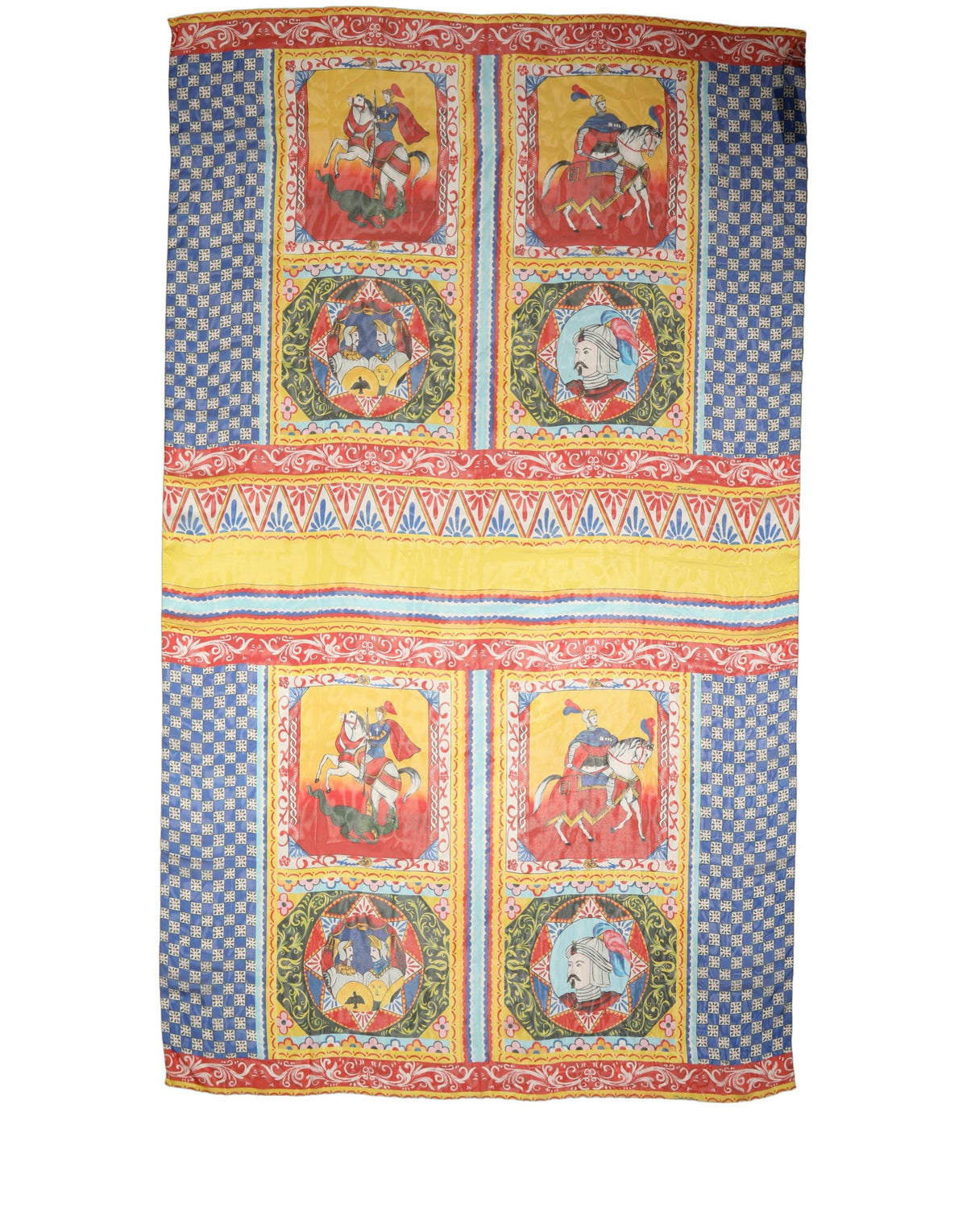 Dolce & Gabbana Multicolor Silk Carretto Shawl Stole Scarf