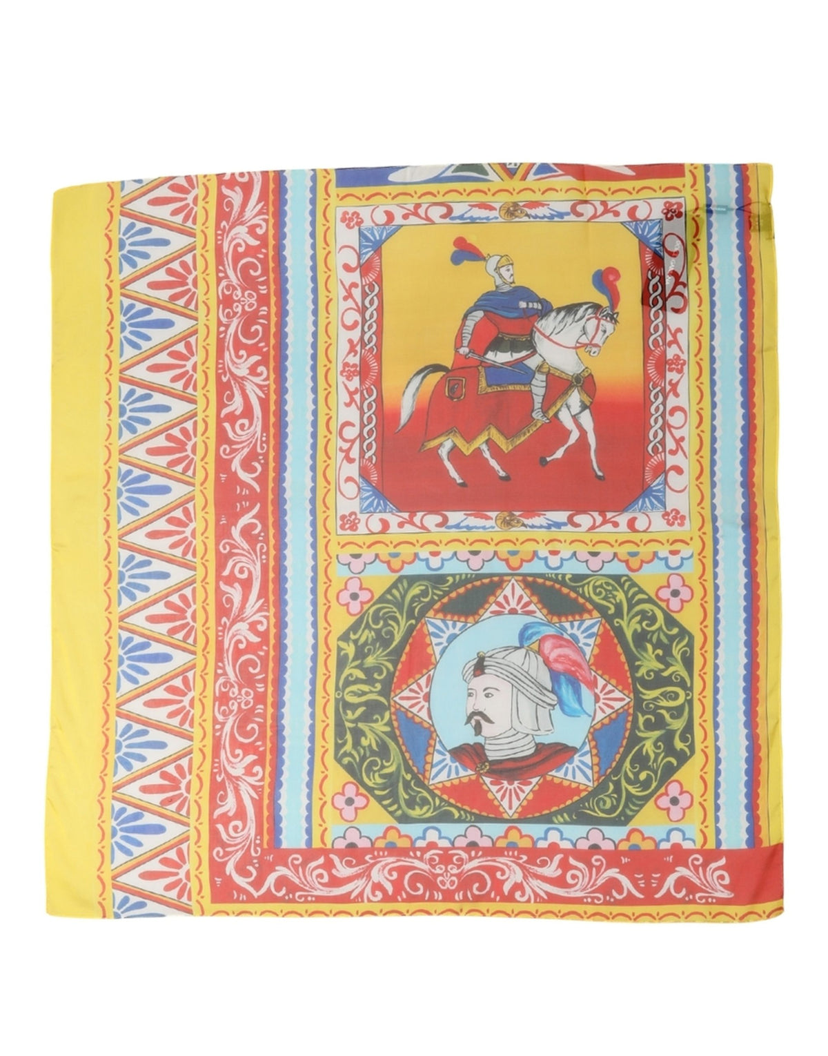 Dolce & Gabbana Multicolor Silk Printed Square Foulard Scarf