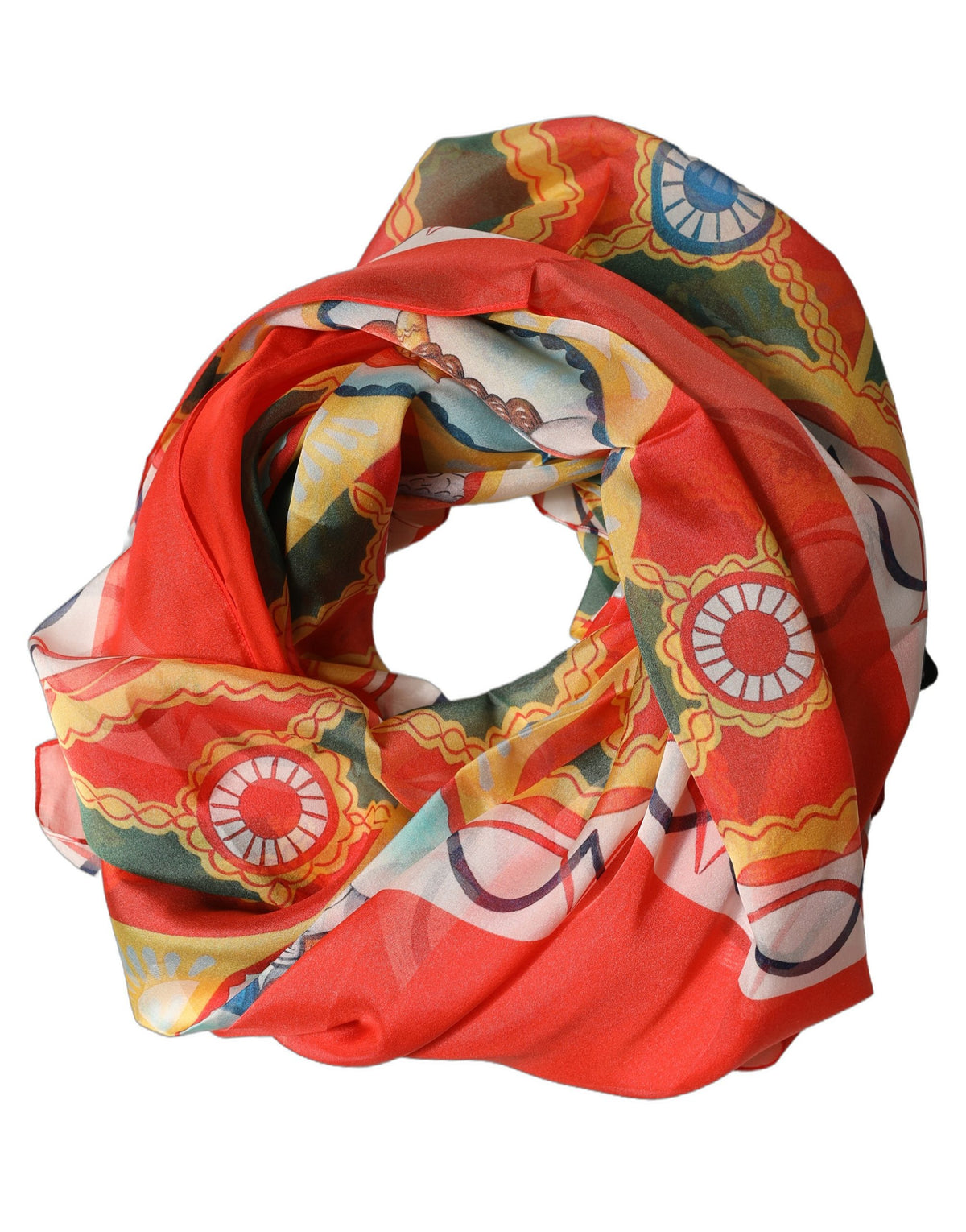 Dolce & Gabbana Multicolor Silk Printed Square Foulard Scarf