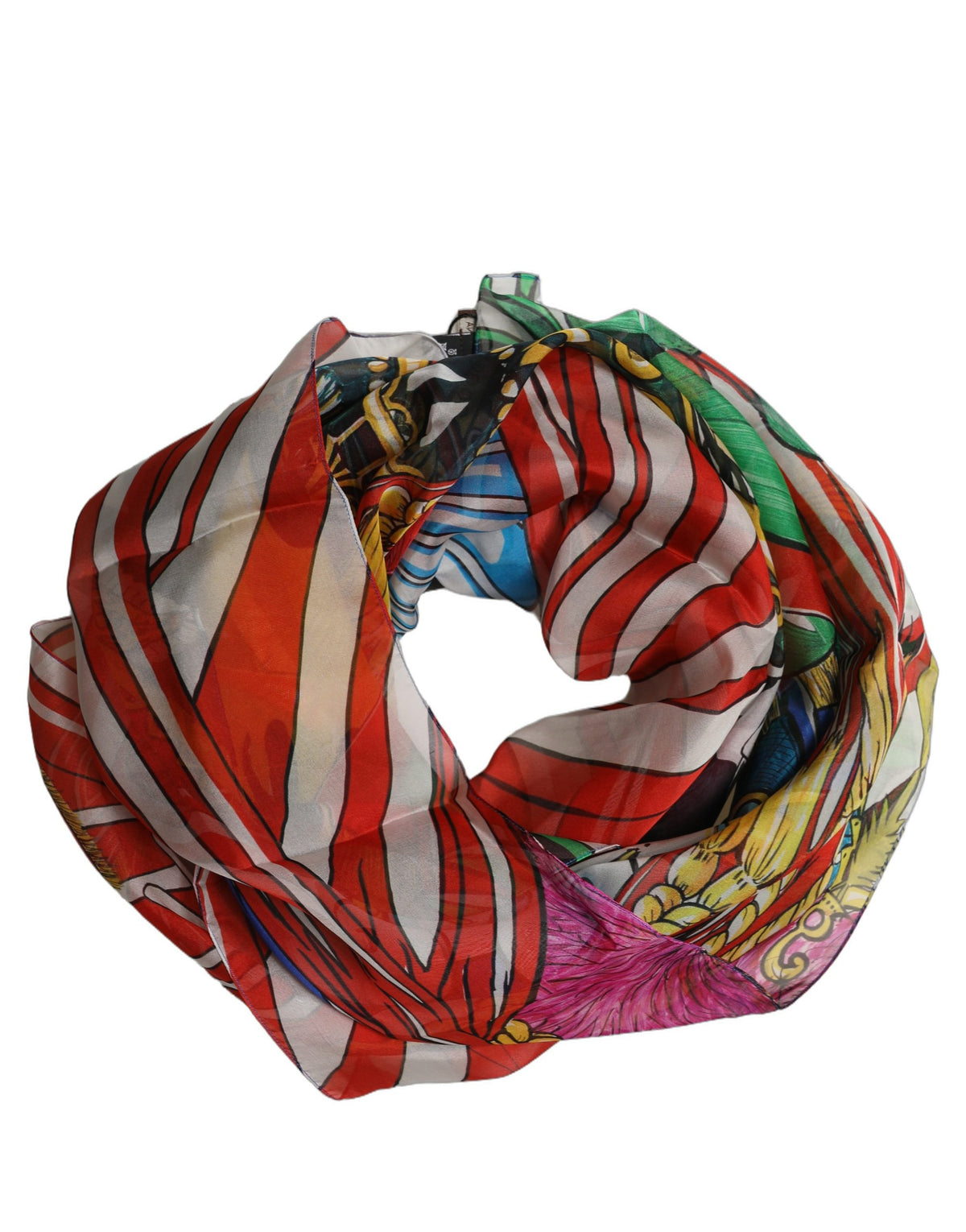 Dolce & Gabbana Multicolor Silk Printed Square Foulard Scarf