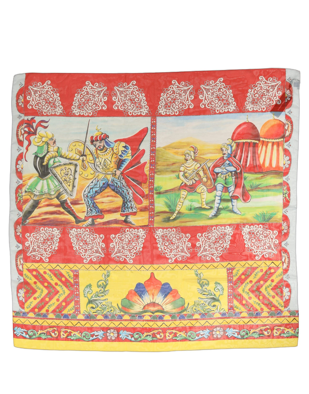 Dolce & Gabbana Multicolor Silk Printed Square Foulard Scarf
