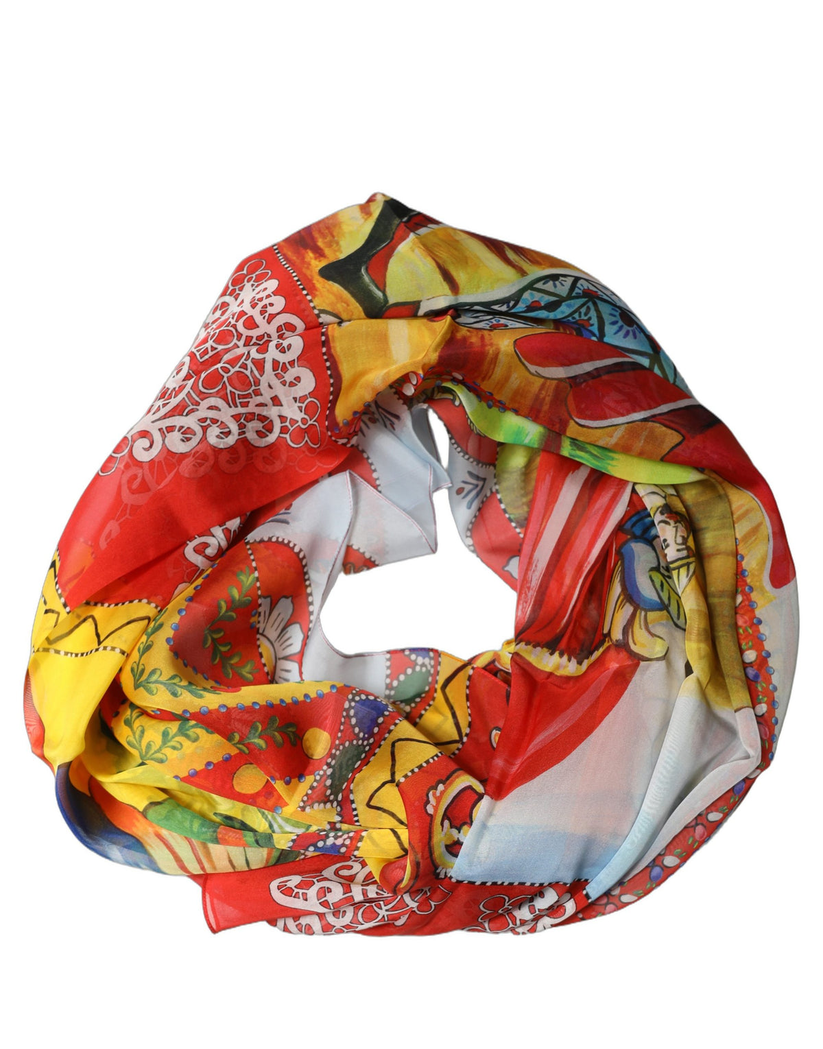 Dolce & Gabbana Multicolor Silk Printed Square Foulard Scarf