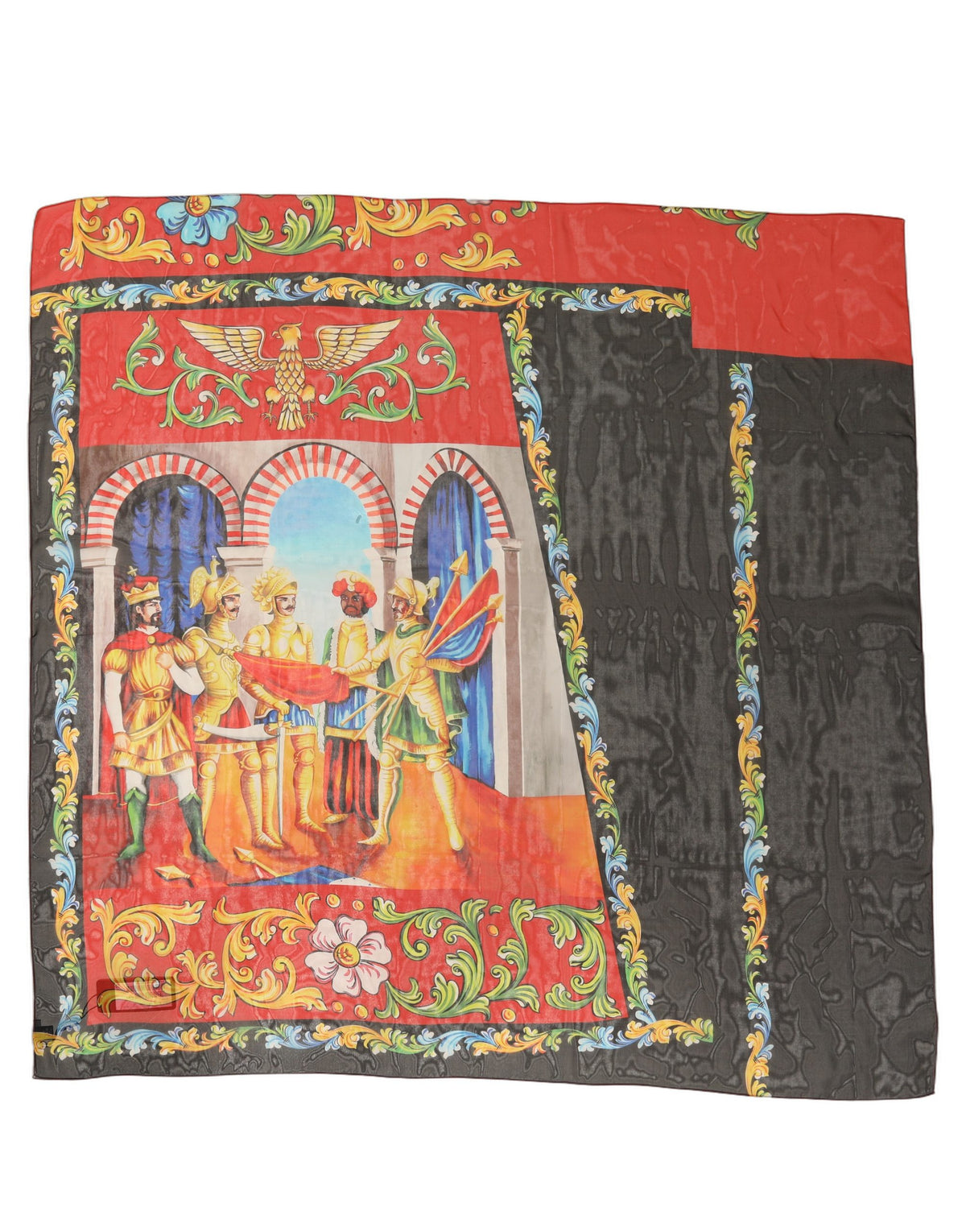 Dolce & Gabbana Multicolor Silk Printed Square Foulard Scarf