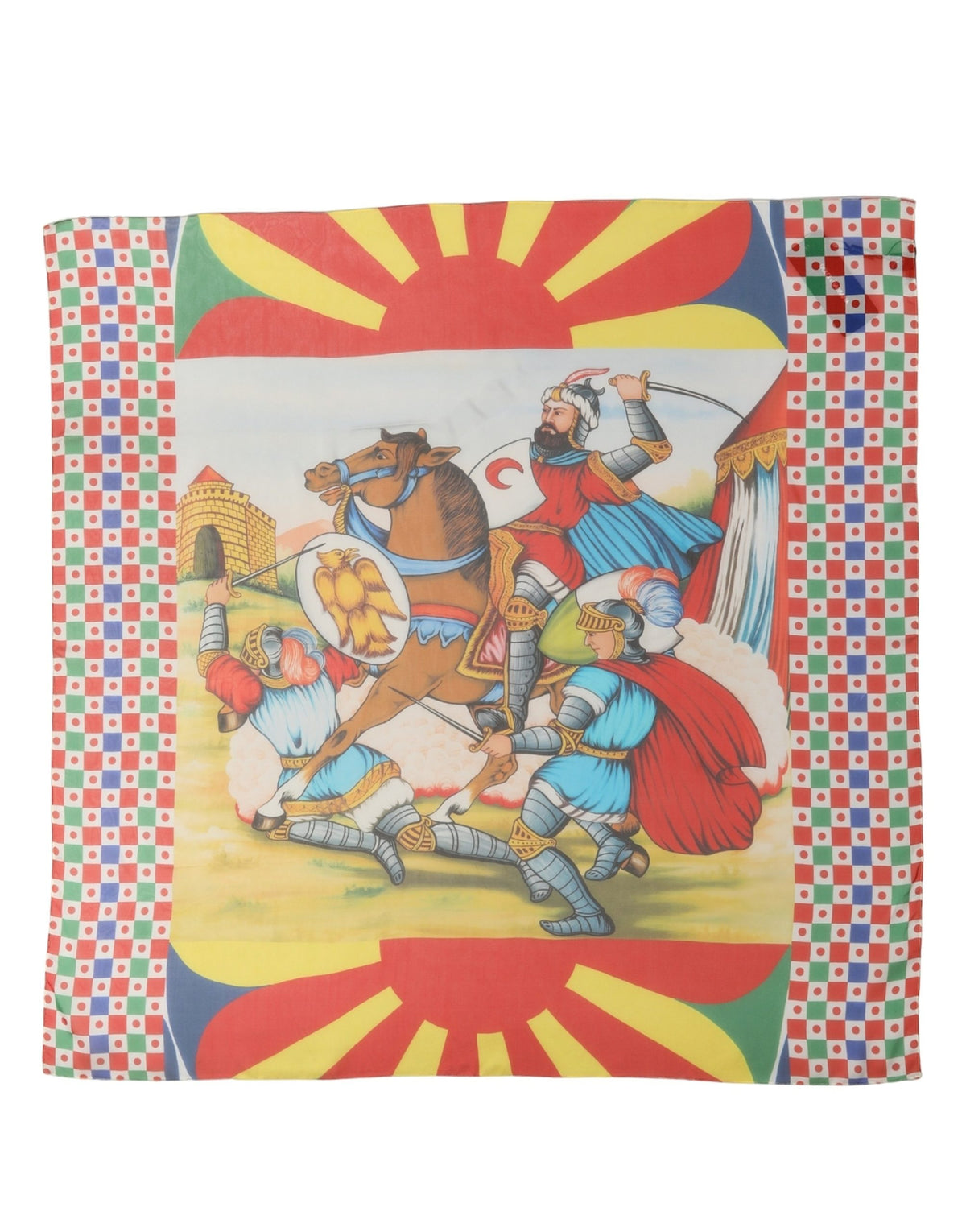 Dolce & Gabbana Multicolor Silk Printed Square Foulard Scarf