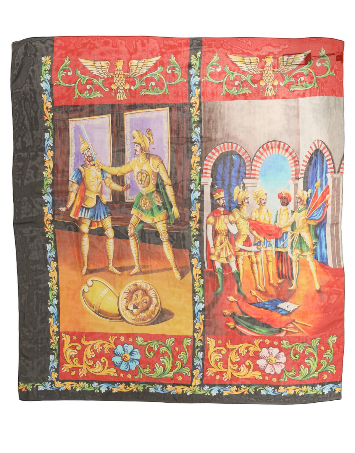 Dolce & Gabbana Multicolor Silk Printed Square Foulard Scarf