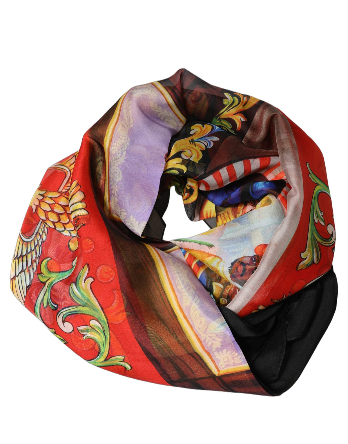Dolce & Gabbana Multicolor Silk Printed Square Foulard Scarf