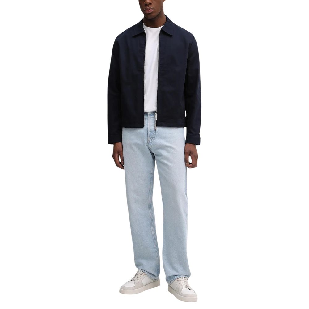 Calvin Klein Blue Cotton Full-Length Jacket