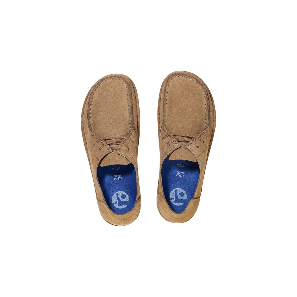 Birkenstock Beige Suede Leather Oxfords And Derbies