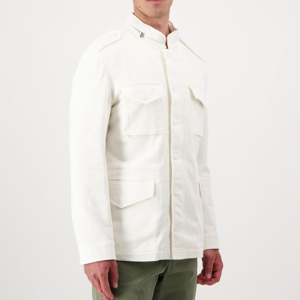Autore White Cotton Full-Length Jacket