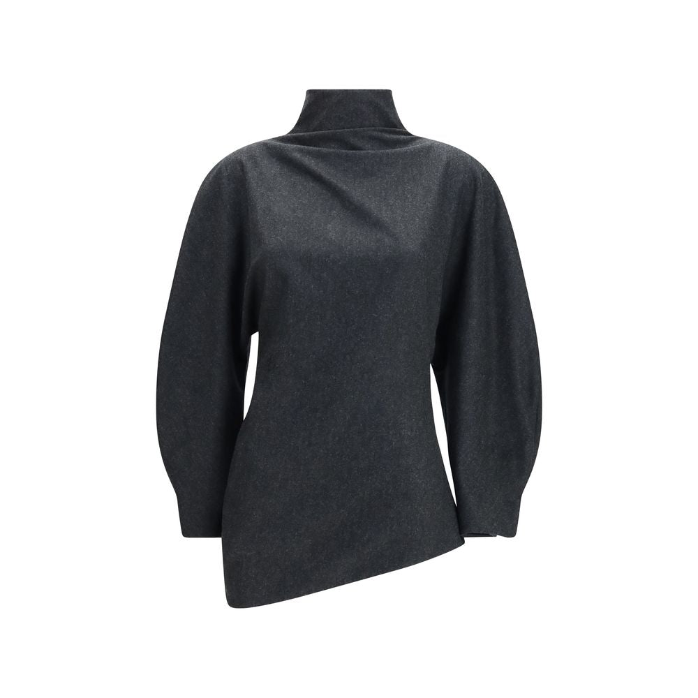 Khaite Gray Wool Oves Aries Blouse