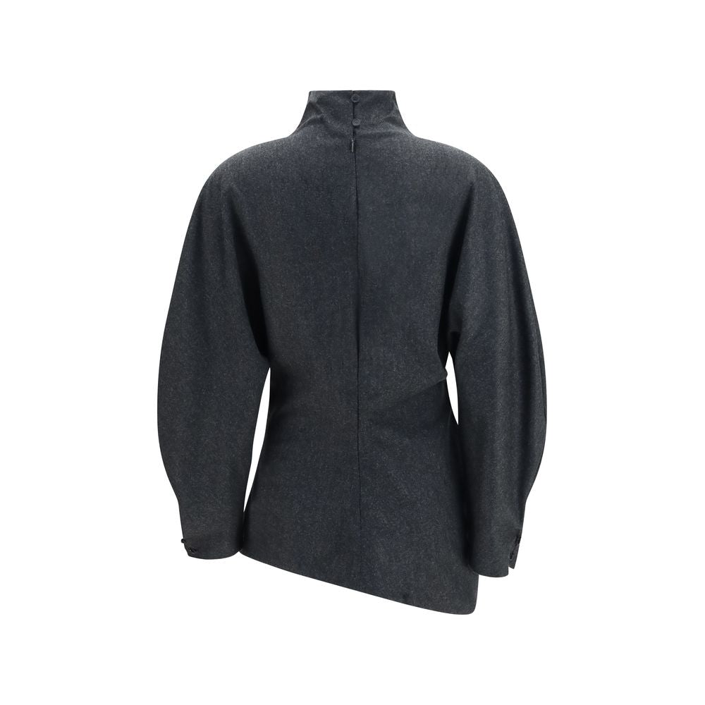 Khaite Gray Wool Oves Aries Blouse