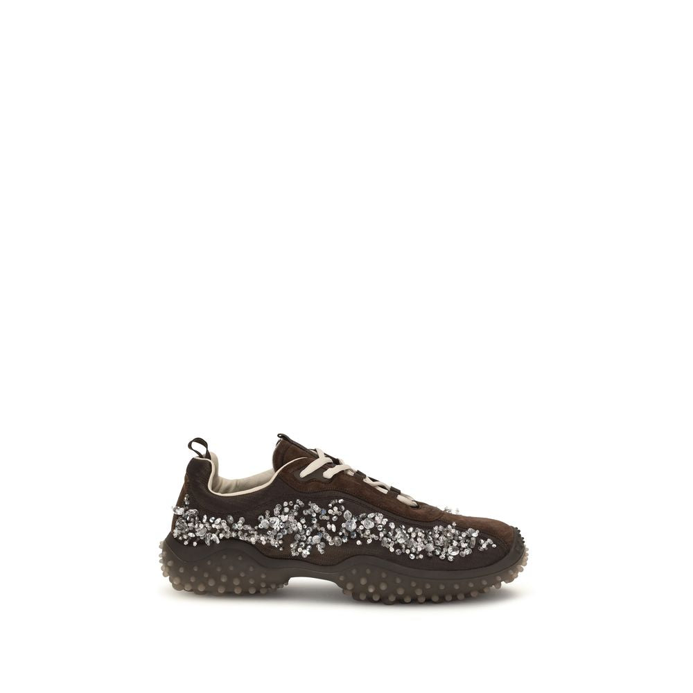 Miu Miu Brown Suede Leather Sneakers