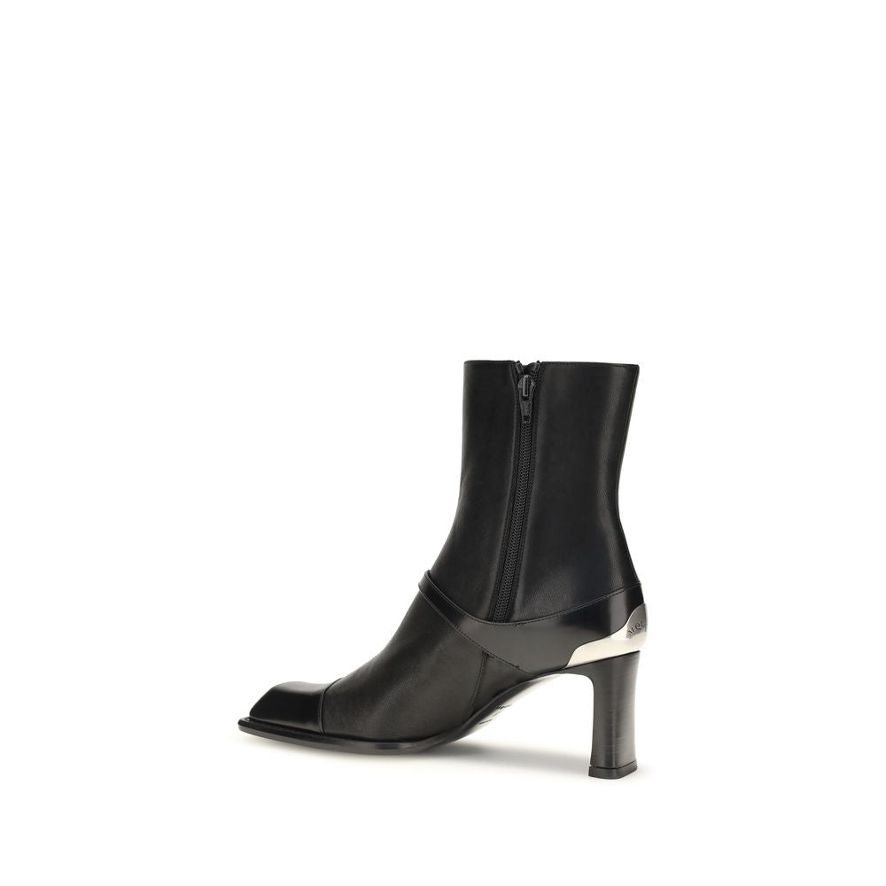 Alexander McQueen Black Lamb Leather Ankle Boots